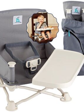 OmniBoost Travel Booster Seat with Tray for Baby | Folding Portable Baby Booster